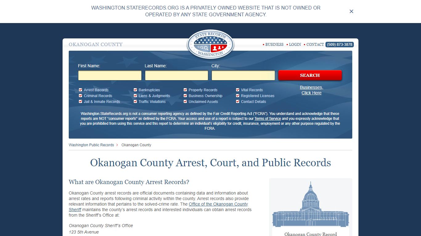 Okanogan County Arrest, Court, and Public Records